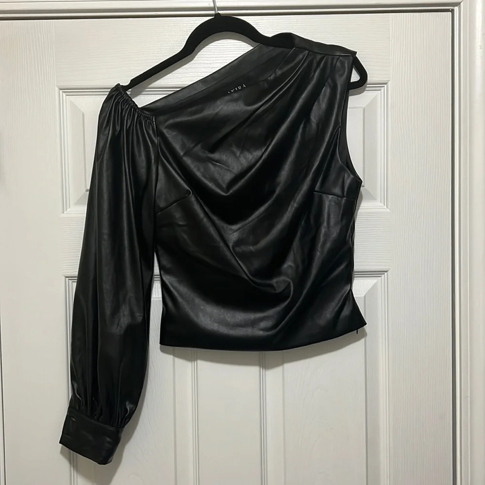 ๐ One shoulder Faux leather top๐ - Picture 1 of 3